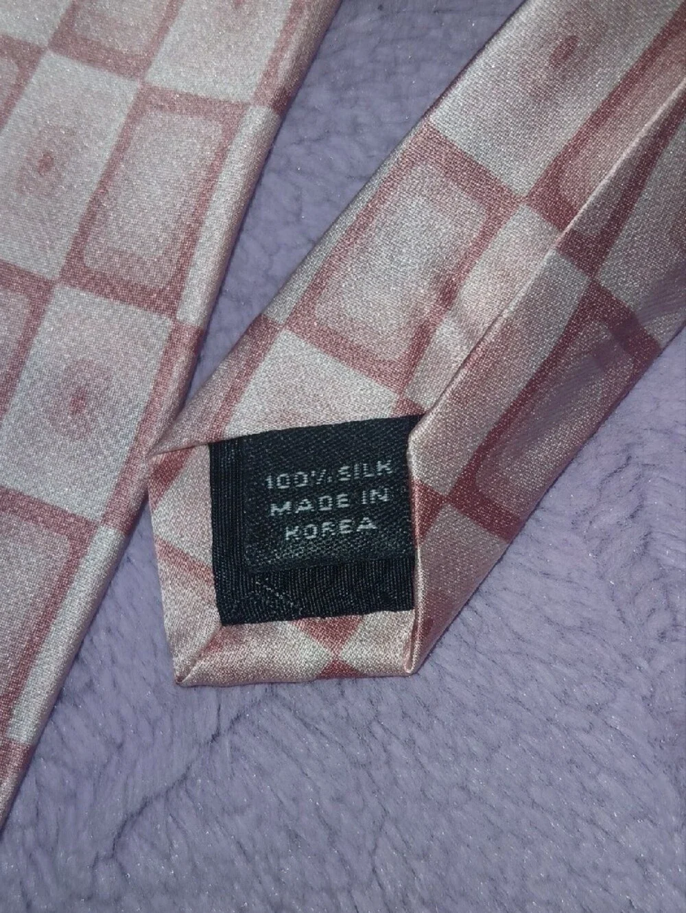 Murano Pink Geometric Print 100% Silk Men's Tie